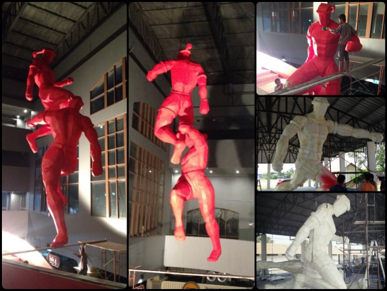 งานประติมากรรมนักมวย ที่เอเชียทีค